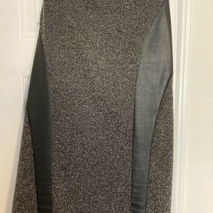 Lane Bryant Black Tweed and Faux Black Skirt